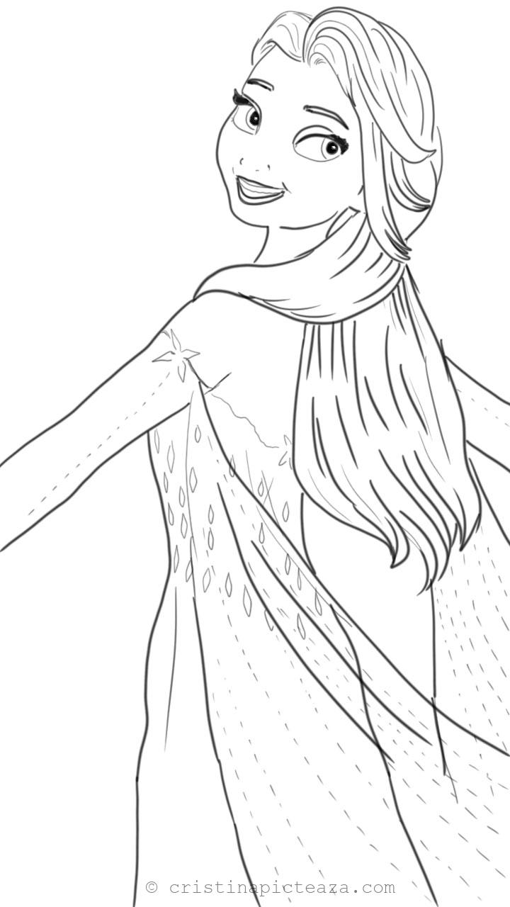 Frozen 2: Princess Elsa Coloring Pages Printable 8