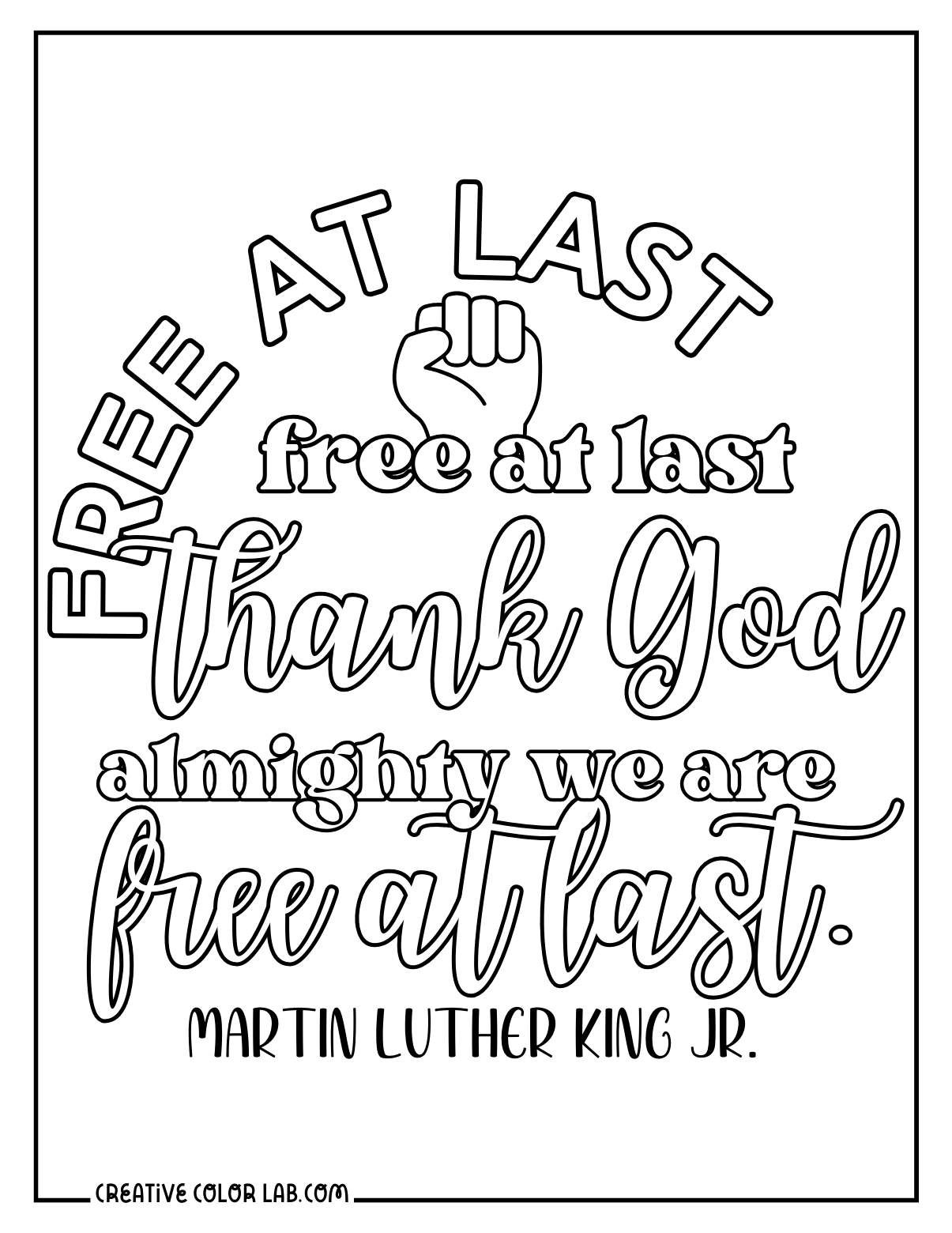 martin luther king coloring pages printable