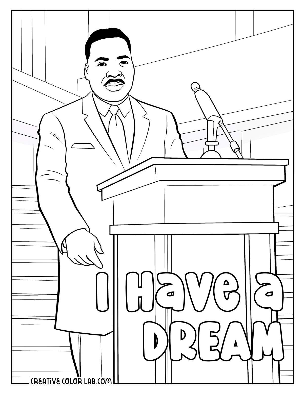 martin luther king coloring pdf