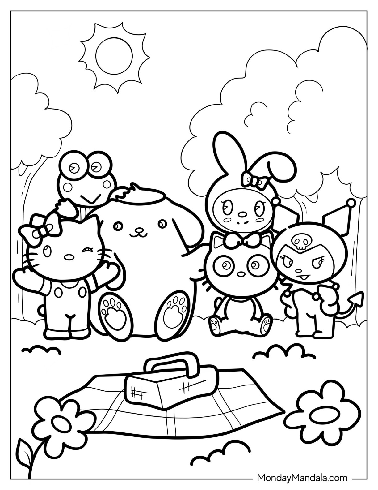 Sanrio Coloring Pages Printable Aesthetic 14