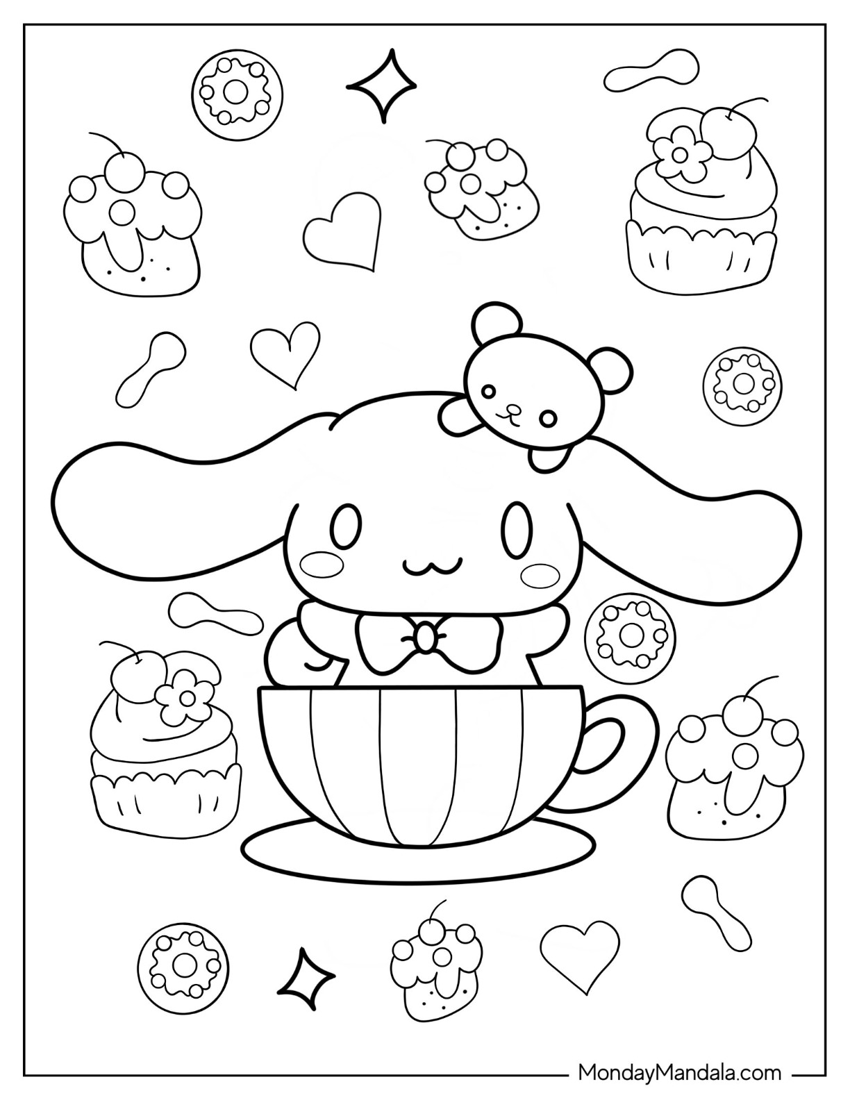 Sanrio Coloring Pages Printable Aesthetic 28