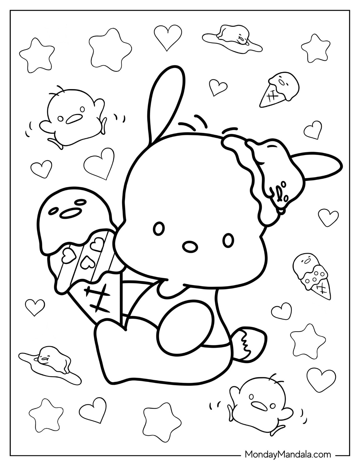 Sanrio Coloring Pages Printable Aesthetic 3