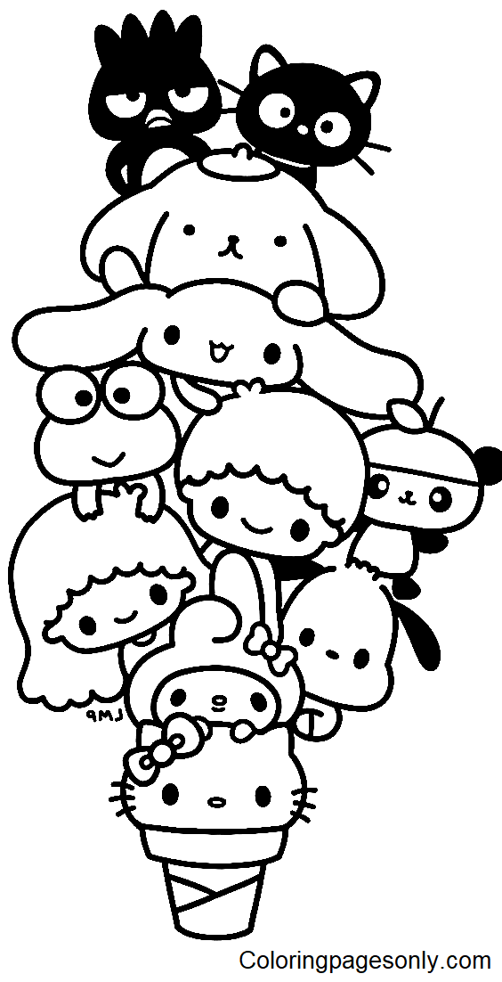 Sanrio Coloring Pages Printable Aesthetic 44