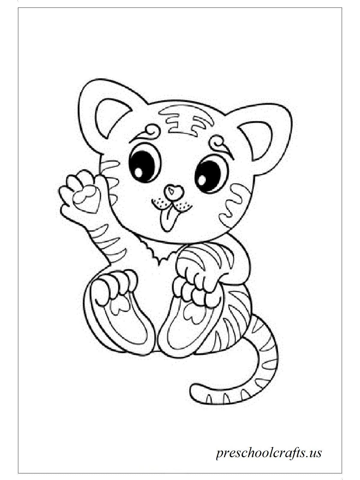 Tiger Coloring Pages for Kids Printable 110