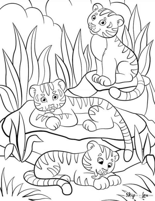 Tiger Coloring Pages for Kids Printable 114