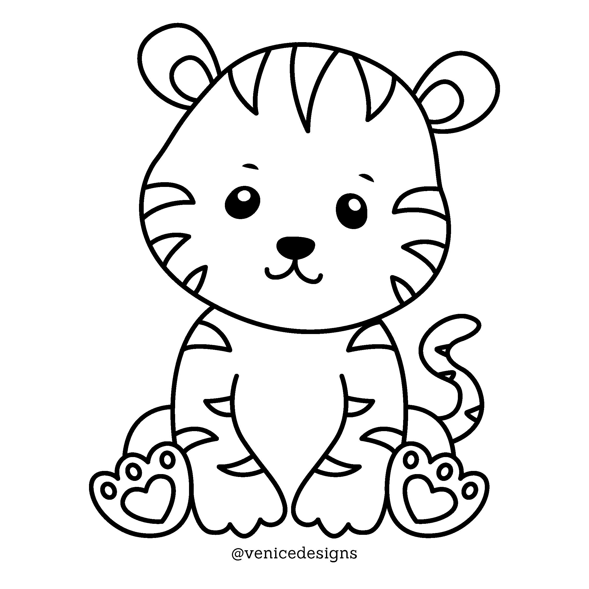 Tiger Coloring Pages for Kids Printable 44