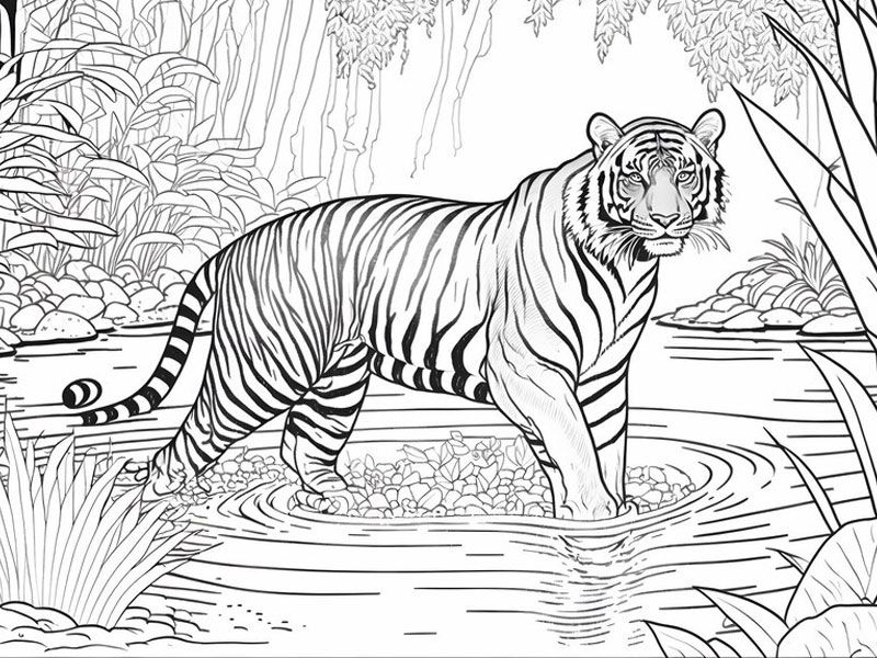 Tiger Coloring Pages for Kids Printable 45