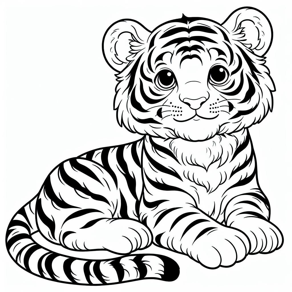 Tiger Coloring Pages for Kids Printable 69