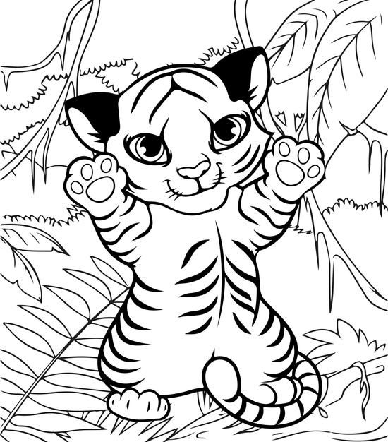 Tiger Coloring Pages for Kids Printable 94