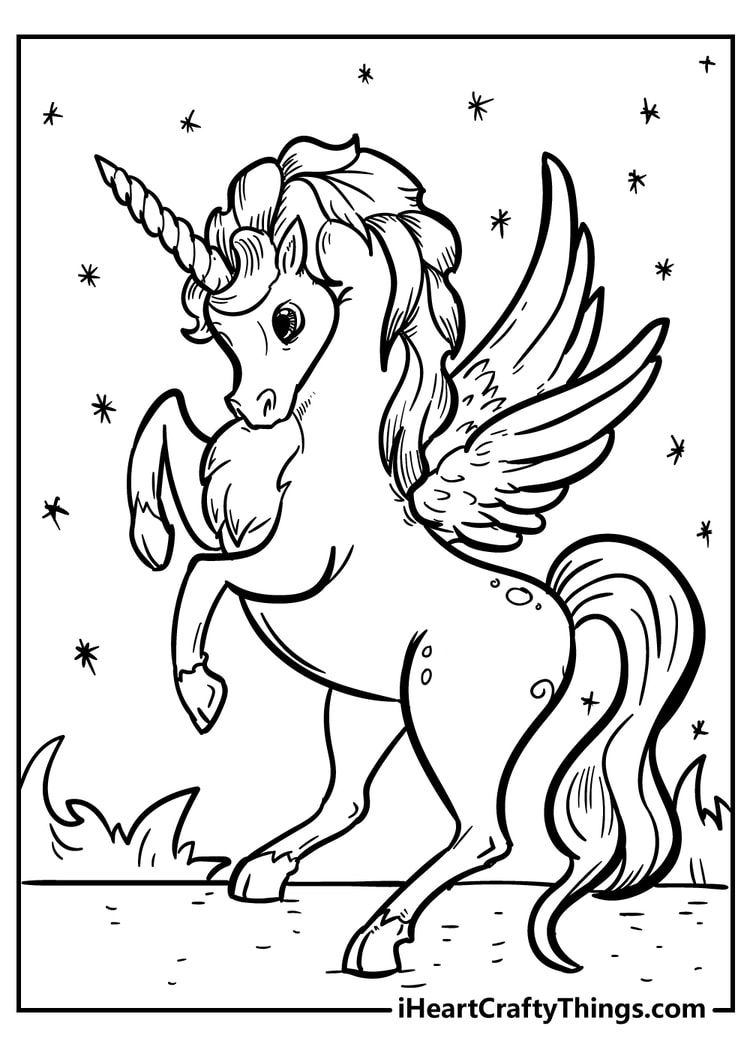 unicorn print coloring pages