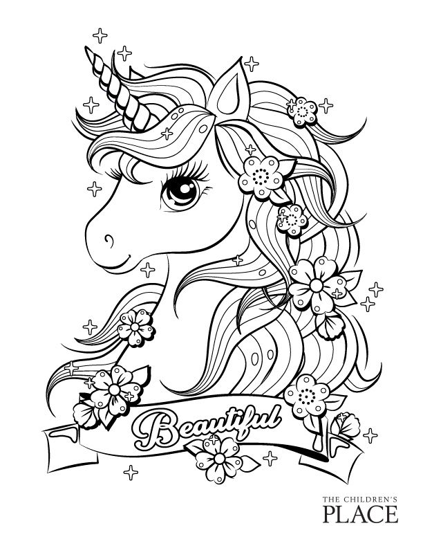 unicorns colouring pages