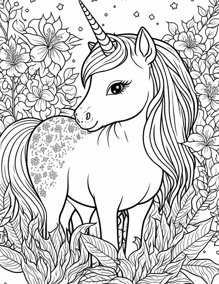 unicorns printable coloring pages