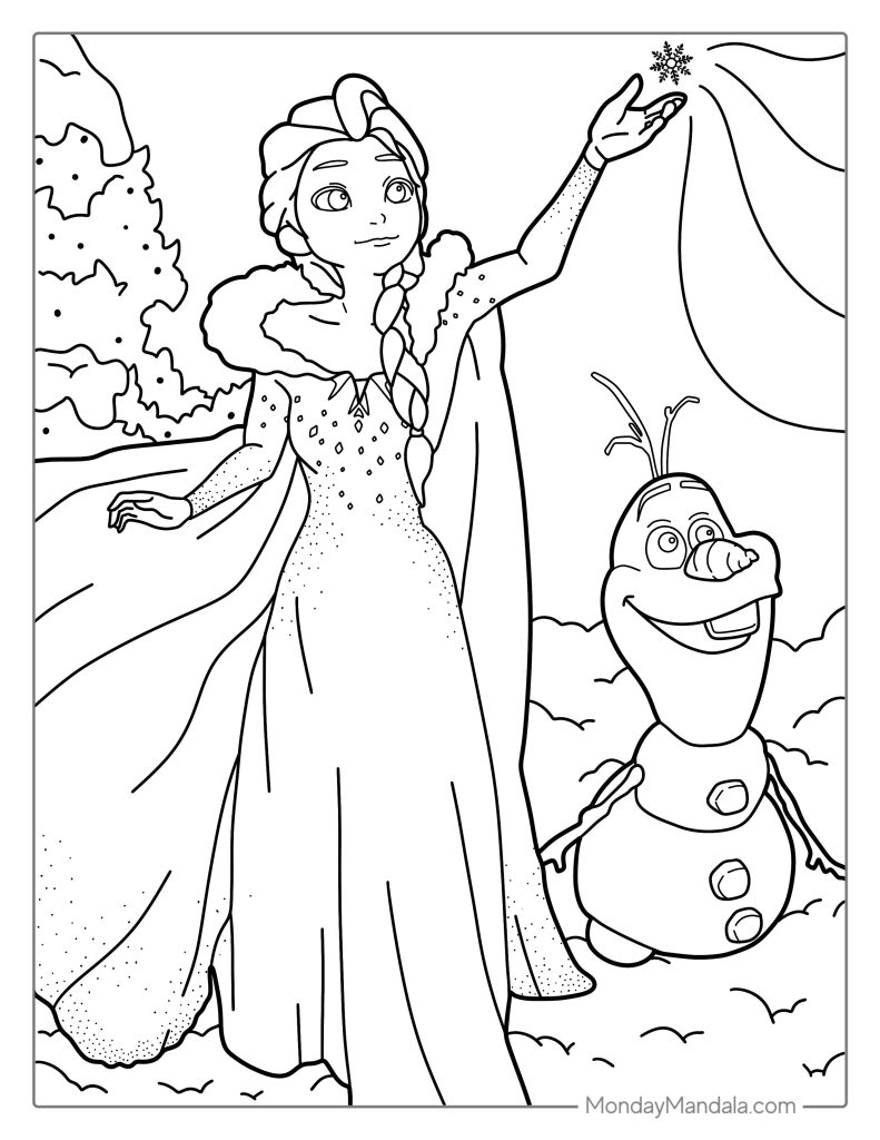 180+ Magical Elsa Coloring Pages for Frozen Fans 100