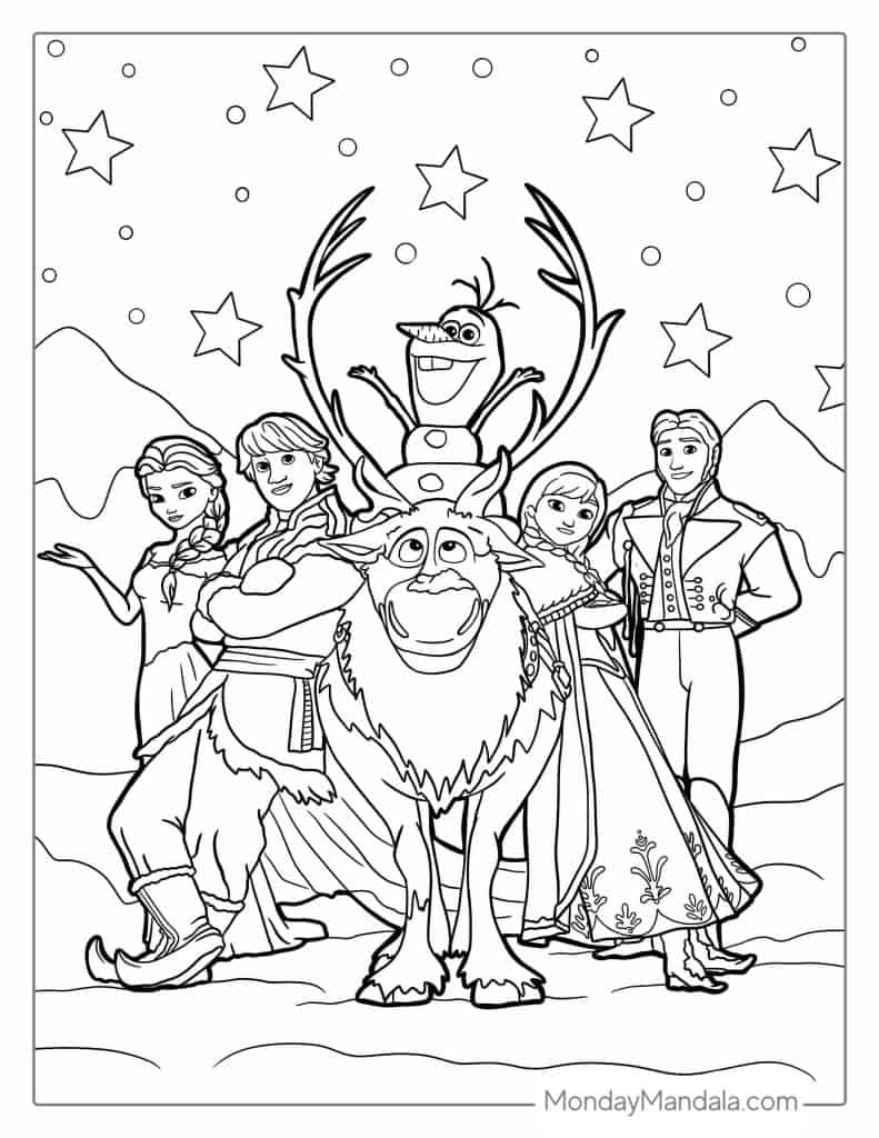 180+ Magical Elsa Coloring Pages for Frozen Fans 130