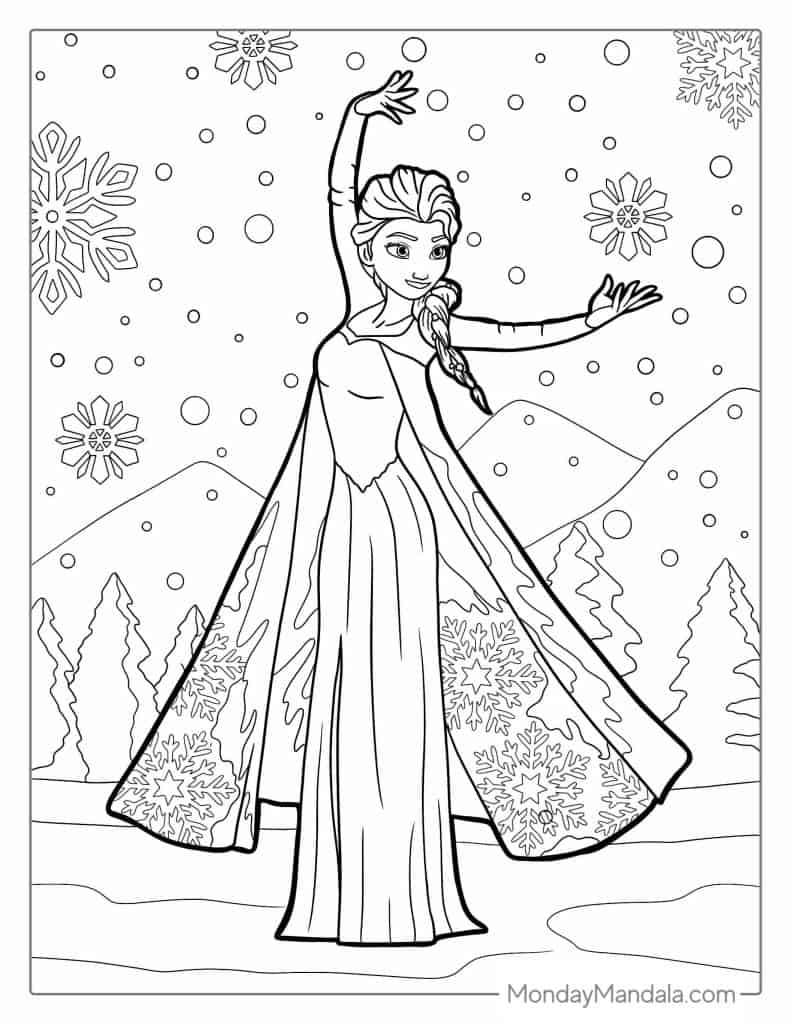 180+ Magical Elsa Coloring Pages for Frozen Fans 94