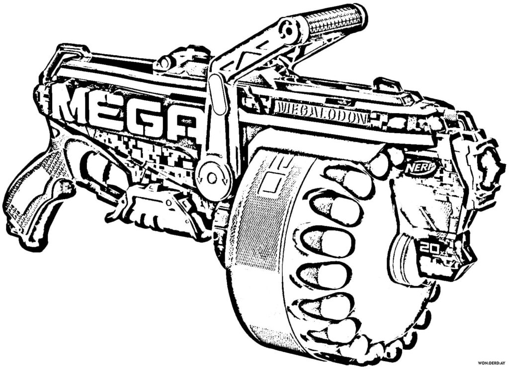 55+ Coloring Pages Nerf Gun Printables 11