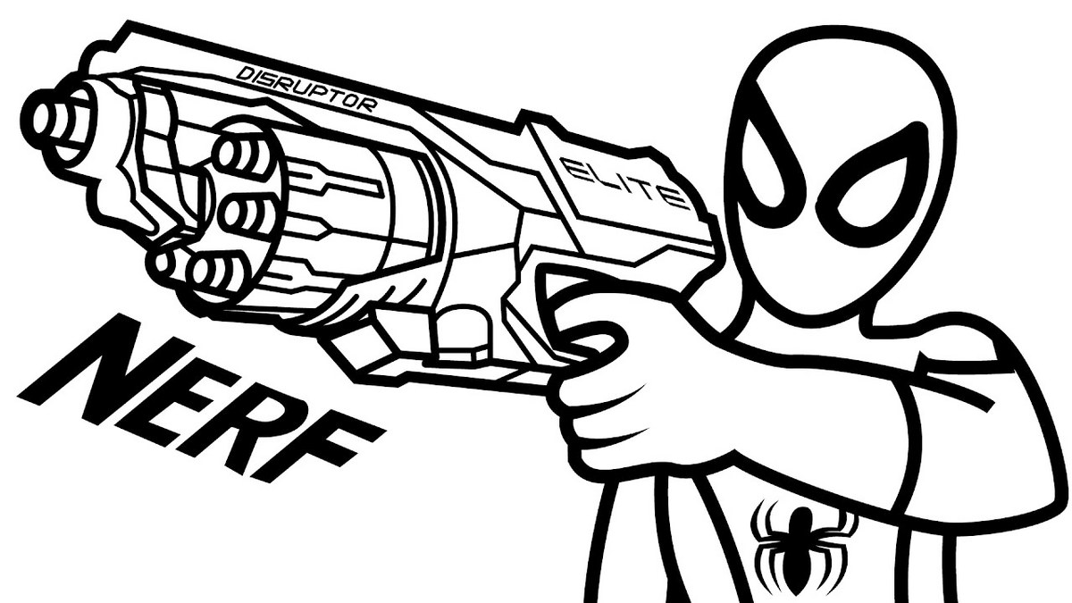 55+ Coloring Pages Nerf Gun Printables 12