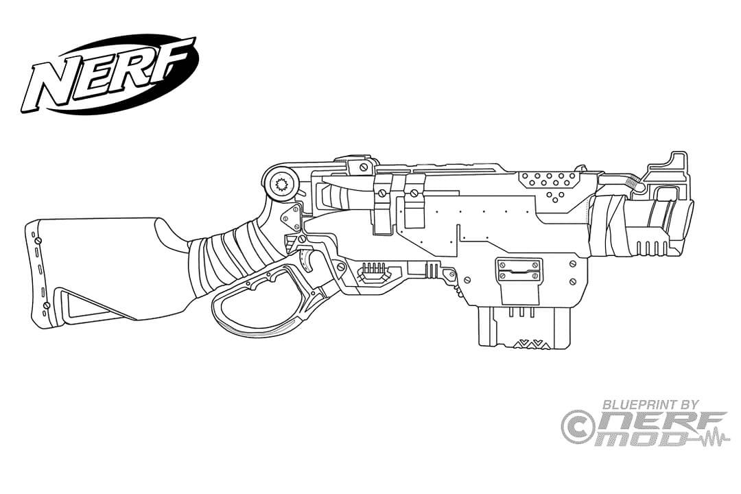 55+ Coloring Pages Nerf Gun Printables 16