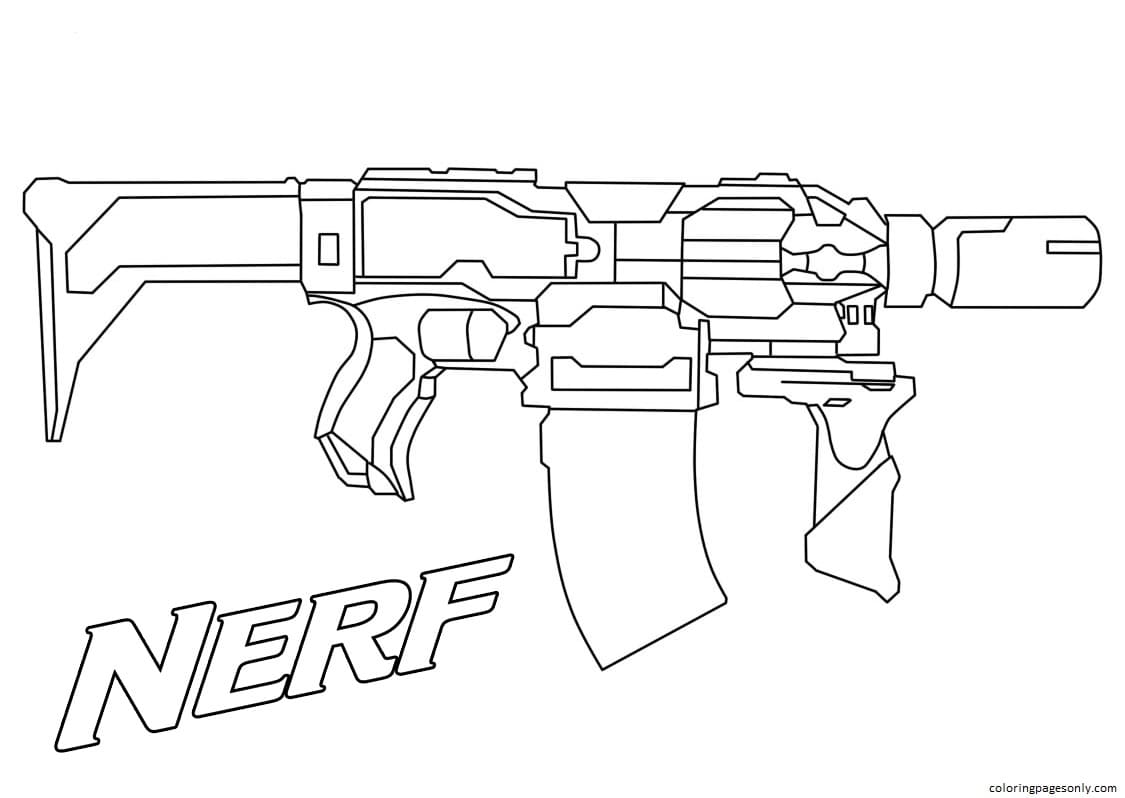 55+ Coloring Pages Nerf Gun Printables 17