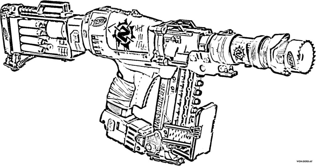 55+ Coloring Pages Nerf Gun Printables 18