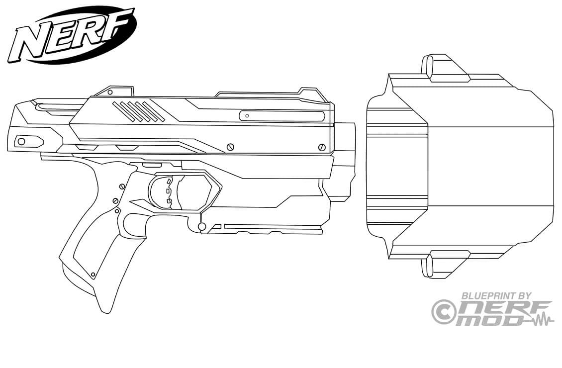 55+ Coloring Pages Nerf Gun Printables 19