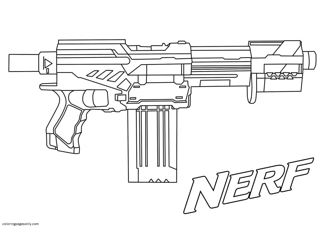 55+ Coloring Pages Nerf Gun Printables 24