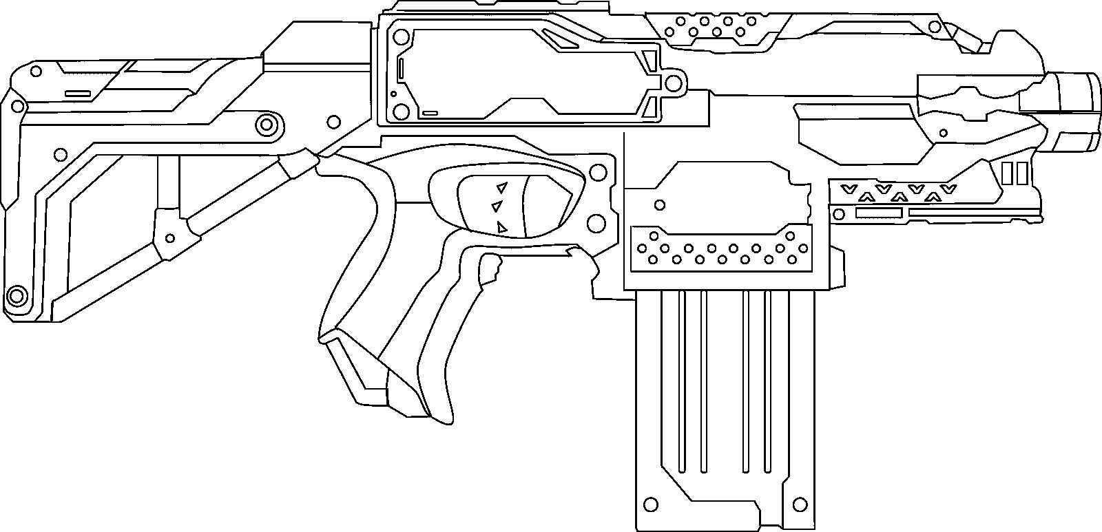 55+ Coloring Pages Nerf Gun Printables 27