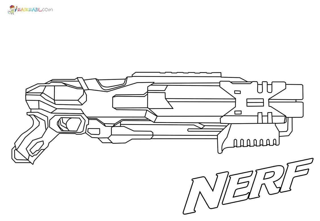 55+ Coloring Pages Nerf Gun Printables 3