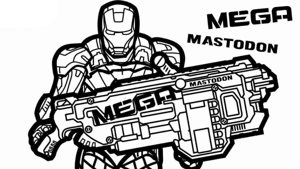 55+ Coloring Pages Nerf Gun Printables 35