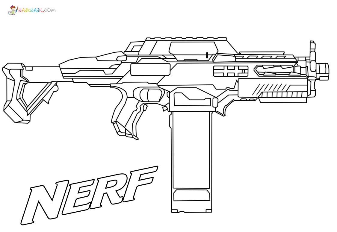 55+ Coloring Pages Nerf Gun Printables 38