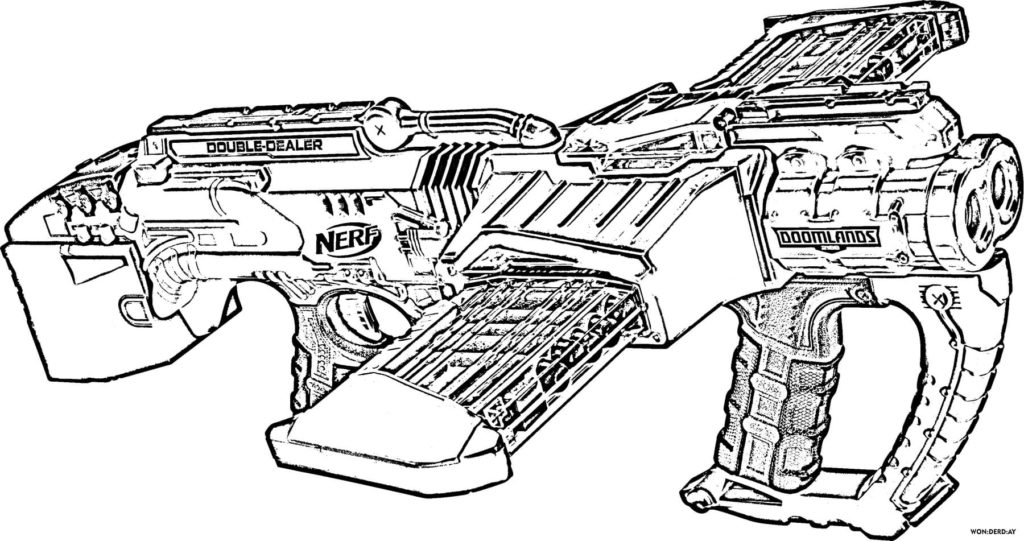 55+ Coloring Pages Nerf Gun Printables 4