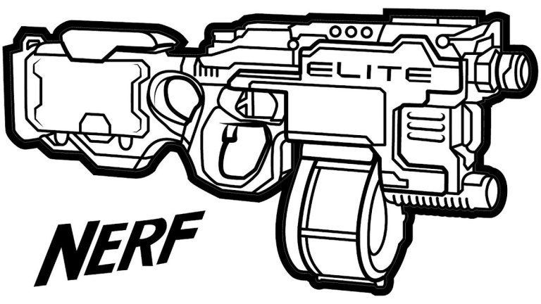 55+ Coloring Pages Nerf Gun Printables 52