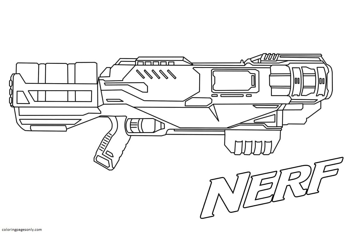 55+ Coloring Pages Nerf Gun Printables 57