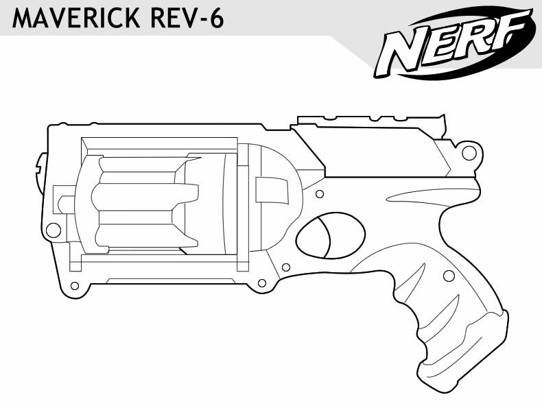 55+ Coloring Pages Nerf Gun Printables 6