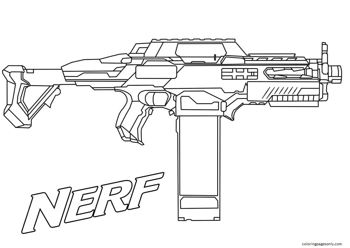 55+ Coloring Pages Nerf Gun Printables 76