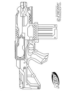 55+ Coloring Pages Nerf Gun Printables 93