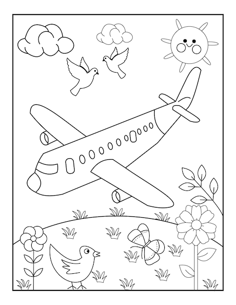 Air Plane Coloring Pages Free Printable 89