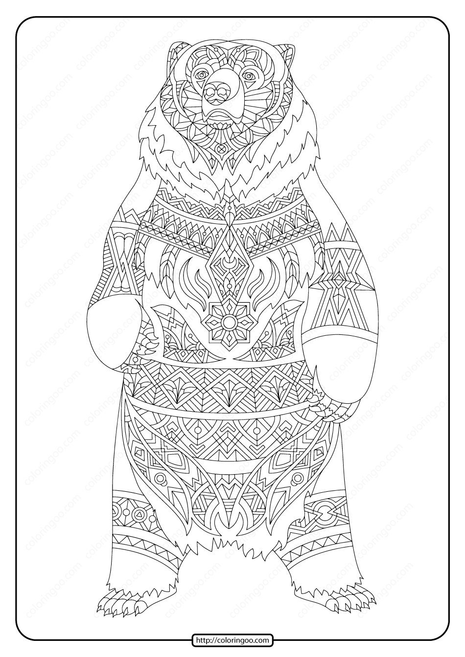 Bear Coloring Pages Free Printable 95