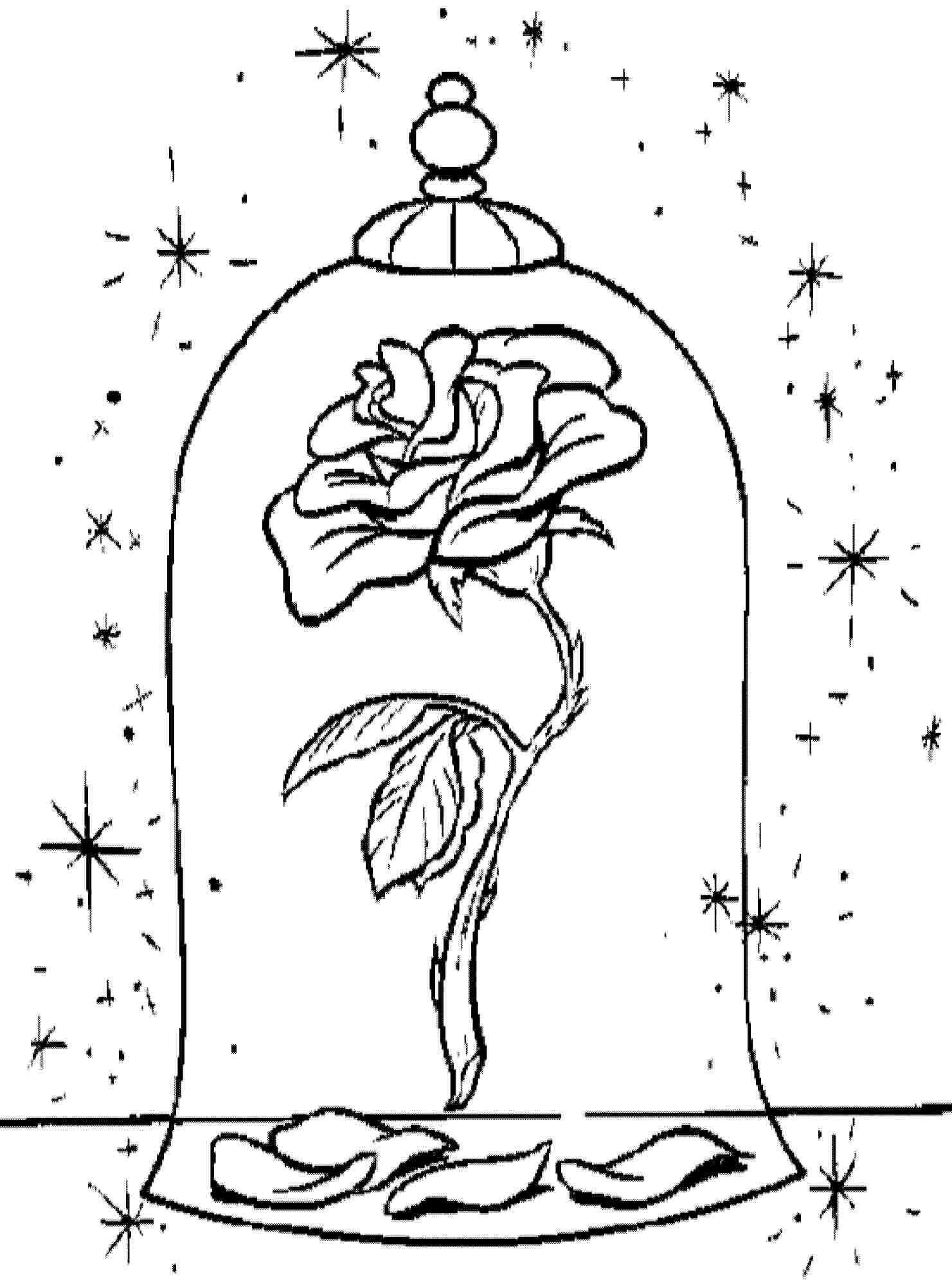 Belle with Flowers Coloring Page Free Printable 105