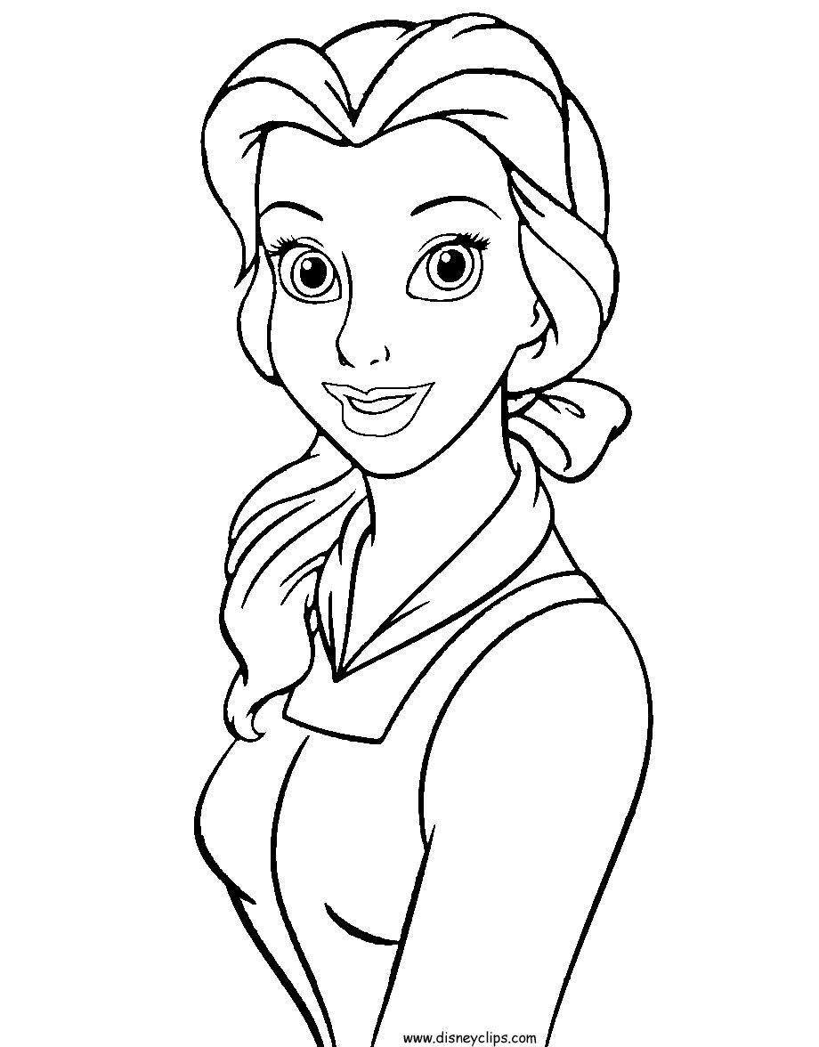 Belle with Flowers Coloring Page Free Printable 116