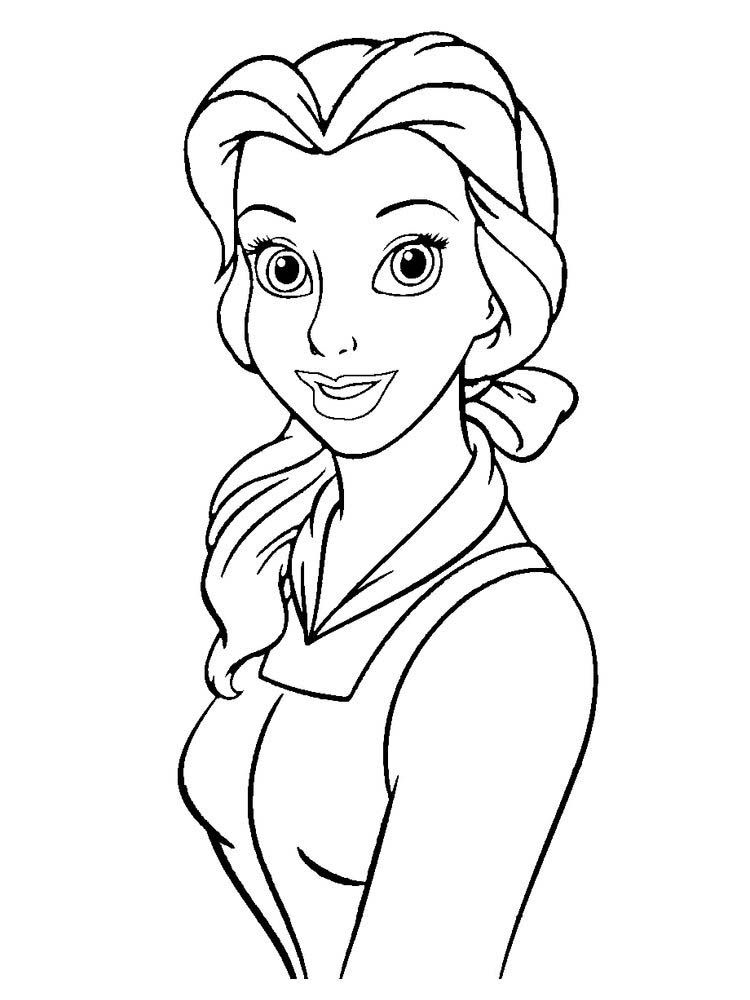 Belle with Flowers Coloring Page Free Printable 118