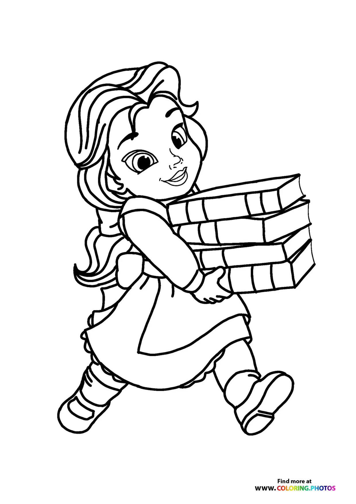 Belle with Flowers Coloring Page Free Printable 122