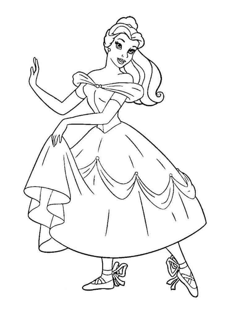 Belle with Flowers Coloring Page Free Printable 126