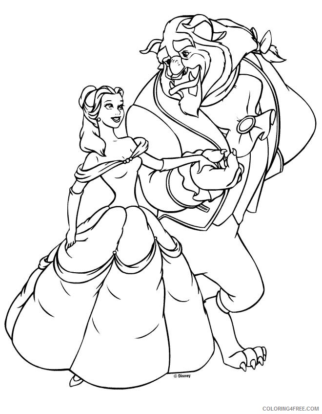 Belle with Flowers Coloring Page Free Printable 133