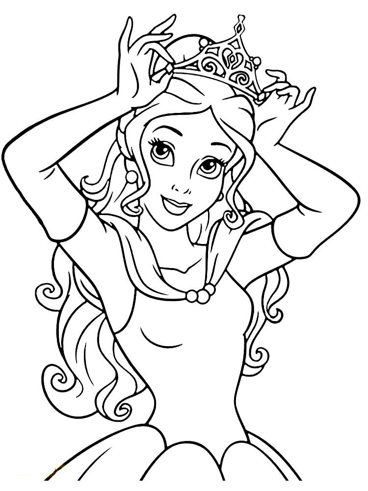 Belle with Flowers Coloring Page Free Printable 45