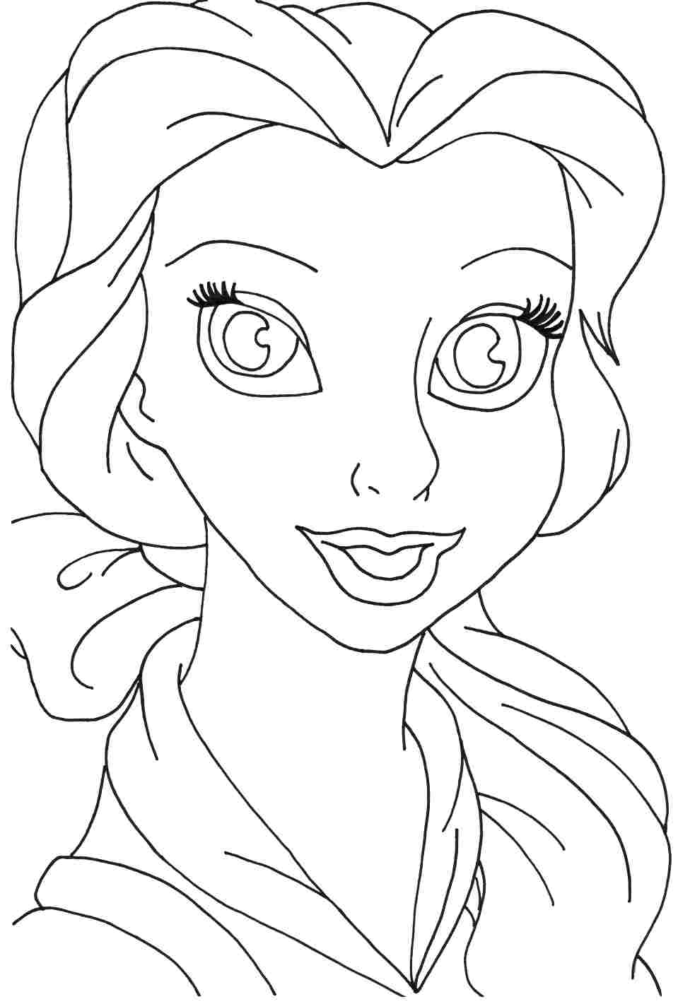 Belle with Flowers Coloring Page Free Printable 52