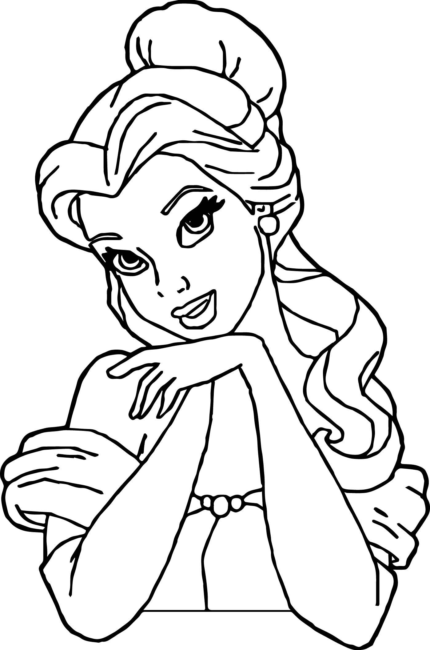 Belle with Flowers Coloring Page Free Printable 56