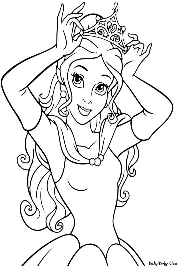 Belle with Flowers Coloring Page Free Printable 66