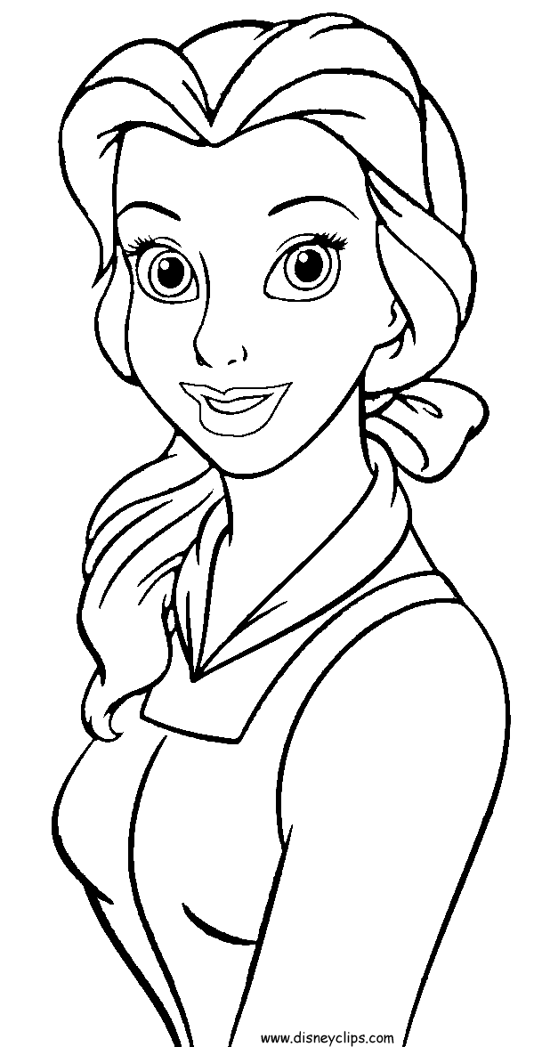 Belle with Flowers Coloring Page Free Printable 69