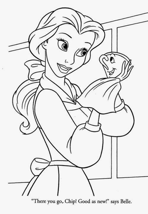 Belle with Flowers Coloring Page Free Printable 97